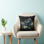 刺繍デザインマギピバーズホワイトフラワーブラック クッション (椅子)