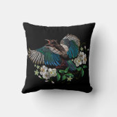 刺繍デザインマギピバーズホワイトフラワーブラック クッション (裏面)