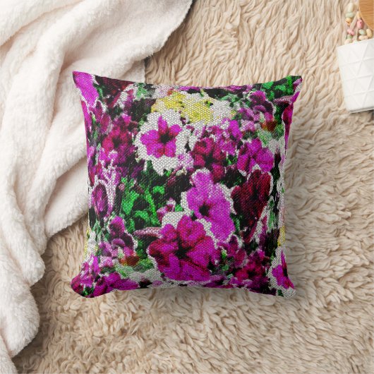 刺繍パンジー….. クッション (ブランケット)