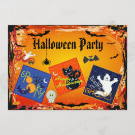 刺繍パ不気味ッチハローウィンパーティ招待状 招待状