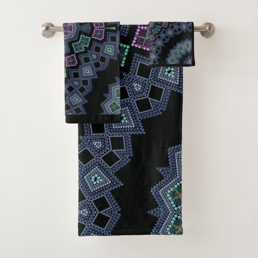 刺繍ビーズ模様 バスタオルセット (インサイチュ)