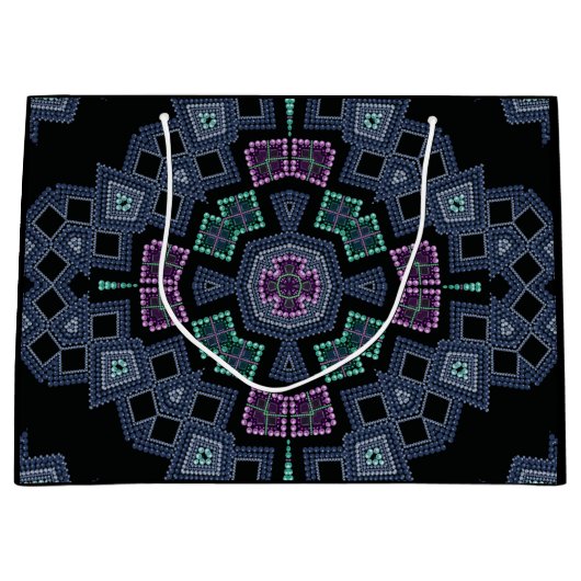 刺繍ビーズ模様 ラージペーパーバッグ (正面)