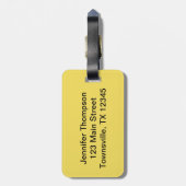 刺繍フェイクパッチハッピーサンイエロー ラゲッジタグ (裏面縦)