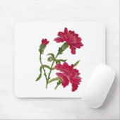 刺繍フェイク赤カーネーション マウスパッド (マウス)