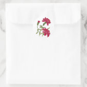 刺繍フェイク赤カーネーション ラウンドシール (バッグ)