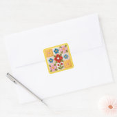 刺繍フラワーパッチワークキルト スクエアシール (封筒)