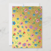 刺繍フラワー キンセアニエラ メキシカンスペイン語 招待状 (裏面)