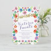 刺繍フローラキンセアニェラメキシコスペインの語 招待状 (スタンド正面)