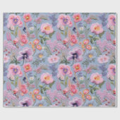 刺繍フローラシームレスパターン ラッピングペーパー (フラット)