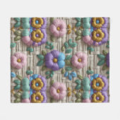 刺繍フローラスタイル | プラッシュ&コージー フリースブランケット (正面(横))