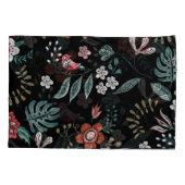 刺繍フローラネックライン、ヴィンテージブーケ。 枕カバー (裏面)