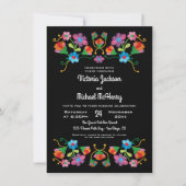 刺繍フローラフォーク結婚アート 招待状 (正面)