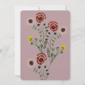 刺繍フローラブライダルシャワーヴィンテージ箔リングや輪 招待状 (裏面)