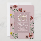 刺繍フローラブライダルシャワーヴィンテージ箔リングや輪 招待状 (正面)