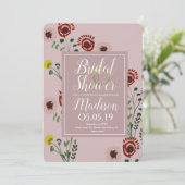 刺繍フローラブライダルシャワーヴィンテージ箔リングや輪 招待状 (スタンド正面)
