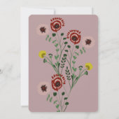 刺繍フローラブライダルシャワーヴィンテージ箔リングや輪 招待状 (裏面)