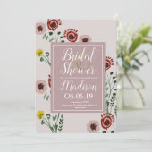 刺繍フローラブライダルシャワーヴィンテージ箔リングや輪 招待状 (スタンド正面)