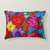 刺繍フローラ伝統的繊維の詳細 アクセントクッション (正面)