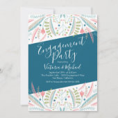 刺繍フローラ婚約パーティ招待状 招待状 (正面)