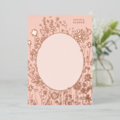 刺繍フローラ空白の赤面金ゴールド 箔招待状 (立ち正面)