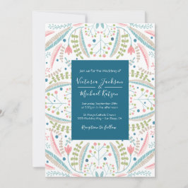 刺繍フローラ結婚式招待状 招待状