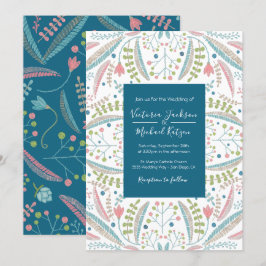 刺繍フローラ結婚式招待状 招待状