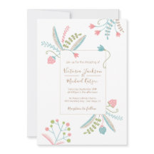 刺繍フローラ結婚式招待状