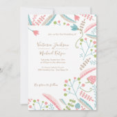 刺繍フローラ結婚式招待状 招待状 (正面)