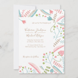 刺繍フローラ結婚式招待状 招待状