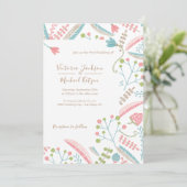 刺繍フローラ結婚式招待状 招待状 (スタンド正面)