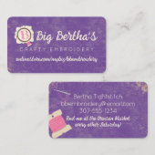 刺繍フープモノグラム針糸裁縫 名刺 (正面/裏面)