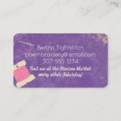 刺繍フープモノグラム針糸裁縫 名刺 (裏面)