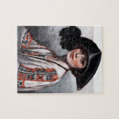 刺繍ブラウスの女性 ジグソーパズル (横)