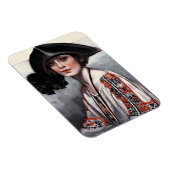 刺繍ブラウスの女性 マグネット (右側)