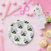 刺繍プリントかわいい蜂ベビーシャワー ペーパープレート (パーティー)