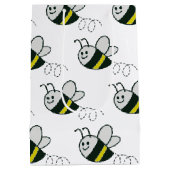 刺繍プリントかわいい蜂ベビーシャワー ミディアムペーパーバッグ (裏面)