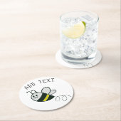 刺繍プリントかわいい蜂ベビーシャワー ラウンドペーパーコースター (インサイチュ)