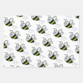 刺繍プリントかわいい蜂ベビーシャワー ラッピングペーパーシート (正面)