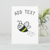 刺繍プリントかわいい蜂ベビーシャワー 招待状 (スタンド正面)