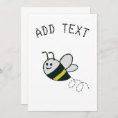 刺繍プリントかわいい蜂ベビーシャワー 招待状 (正面/裏面)