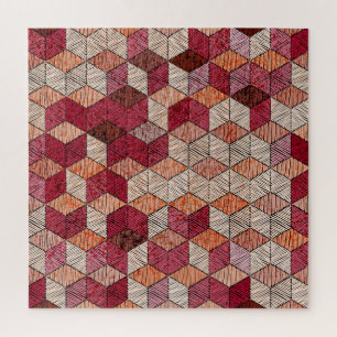 刺繍ヘキサゴン:ボヘミアンパッチワークプリント。 ジグソーパズル