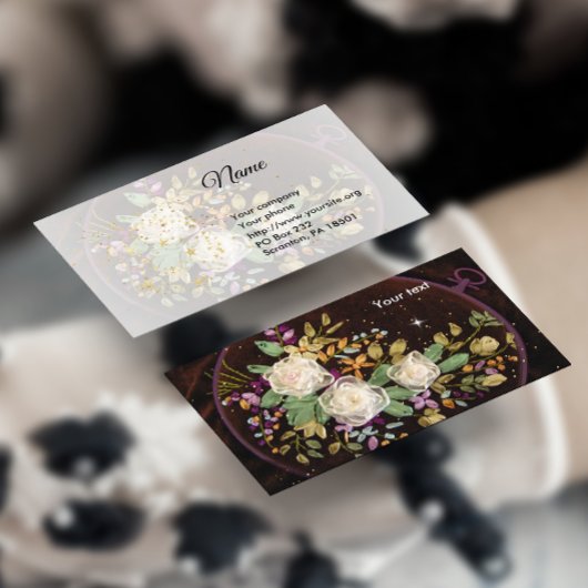 刺繍ホワイトローゼズビジネスカード 名刺