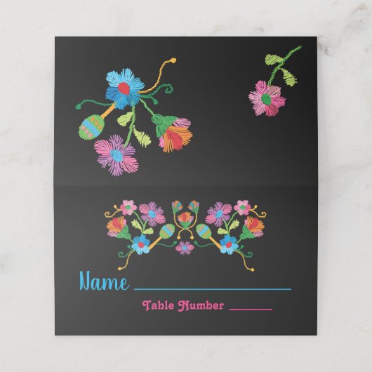 刺繍メキシカンフィエスタテーブルカード プレイスカード (外部開封)