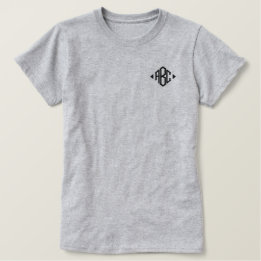 刺繍モノグラパーソナライズされたムイニシャル 刺繍入りTシャツ