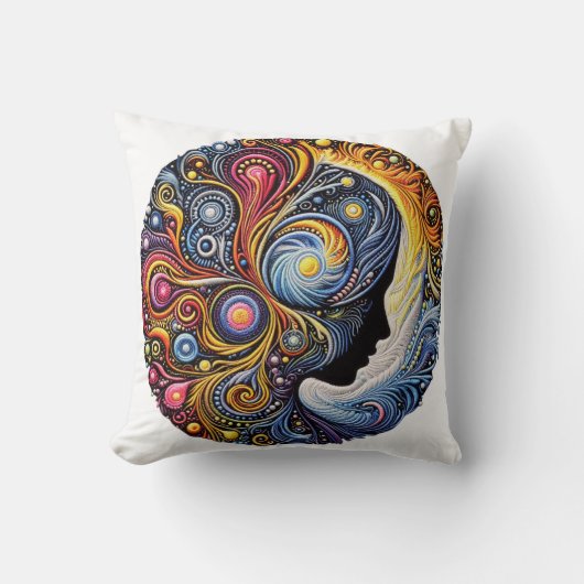 刺繍リズム：フォーク芸術交響曲 クッション (正面)