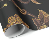 刺繍ルネッサンス金フローラの継ぎ目無し模様 ラッピングペーパー (ロールコーナー)