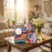 刺繍レインボー、スカイ、クラウドデザイン ラッピングペーパーシート