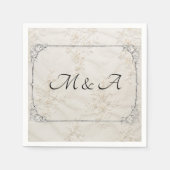 刺繍レース結婚のカクテルナプキン スタンダードカクテルナプキン (正面)