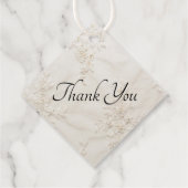 刺繍レース結婚のサンキューメッセージカード フェイバータグ (裏面)