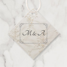 刺繍レース結婚のサンキューメッセージカード フェイバータグ